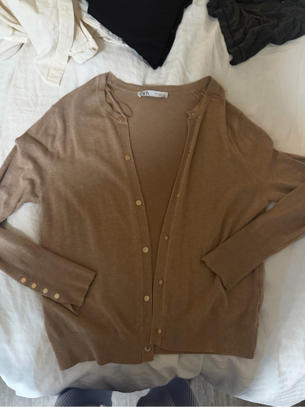 Zara Brown Cardigan with golden buttons L